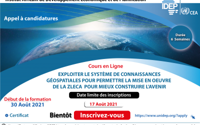 Cours en ligne IDEP : Exploiter le Système de Connaissances Géospatiales pour Permettre la Mise en Oeuvre de la ZLECA pour Mieux Construire l&rsquo;avenir